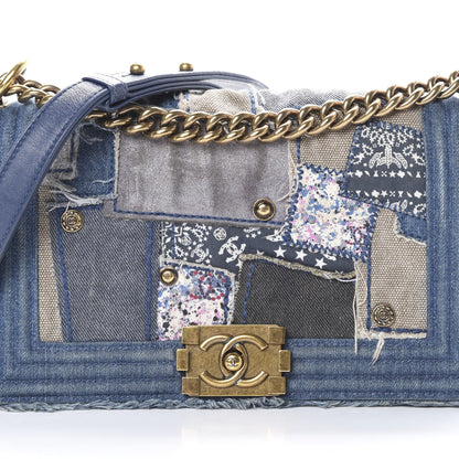 Chanel Denim Patchwork Medium Boy Flap Blue 7 of 11