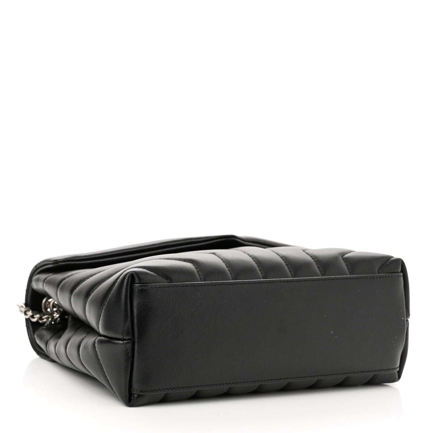 Calfskin Y Quilted Monogram Small Loulou Chain Satchel Black