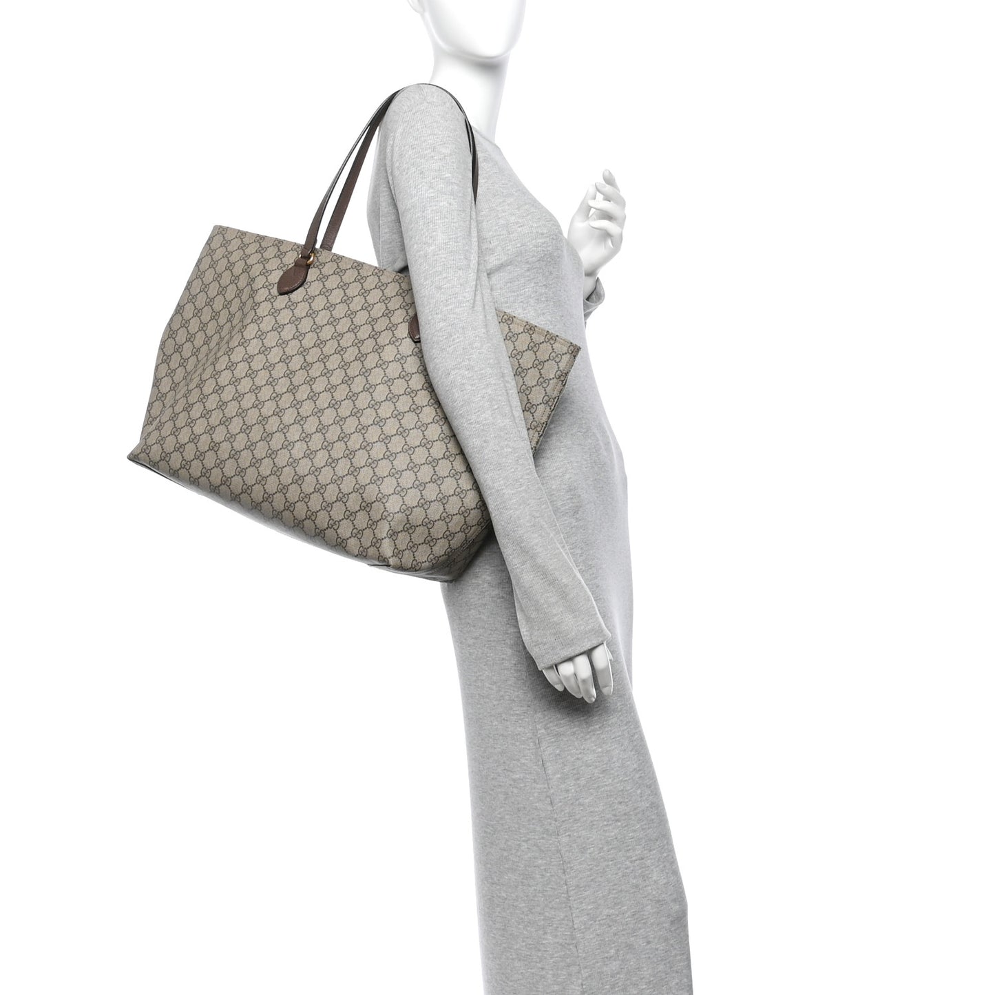 GG Supreme Monogram Medium Ophidia Shopping Tote Ebony