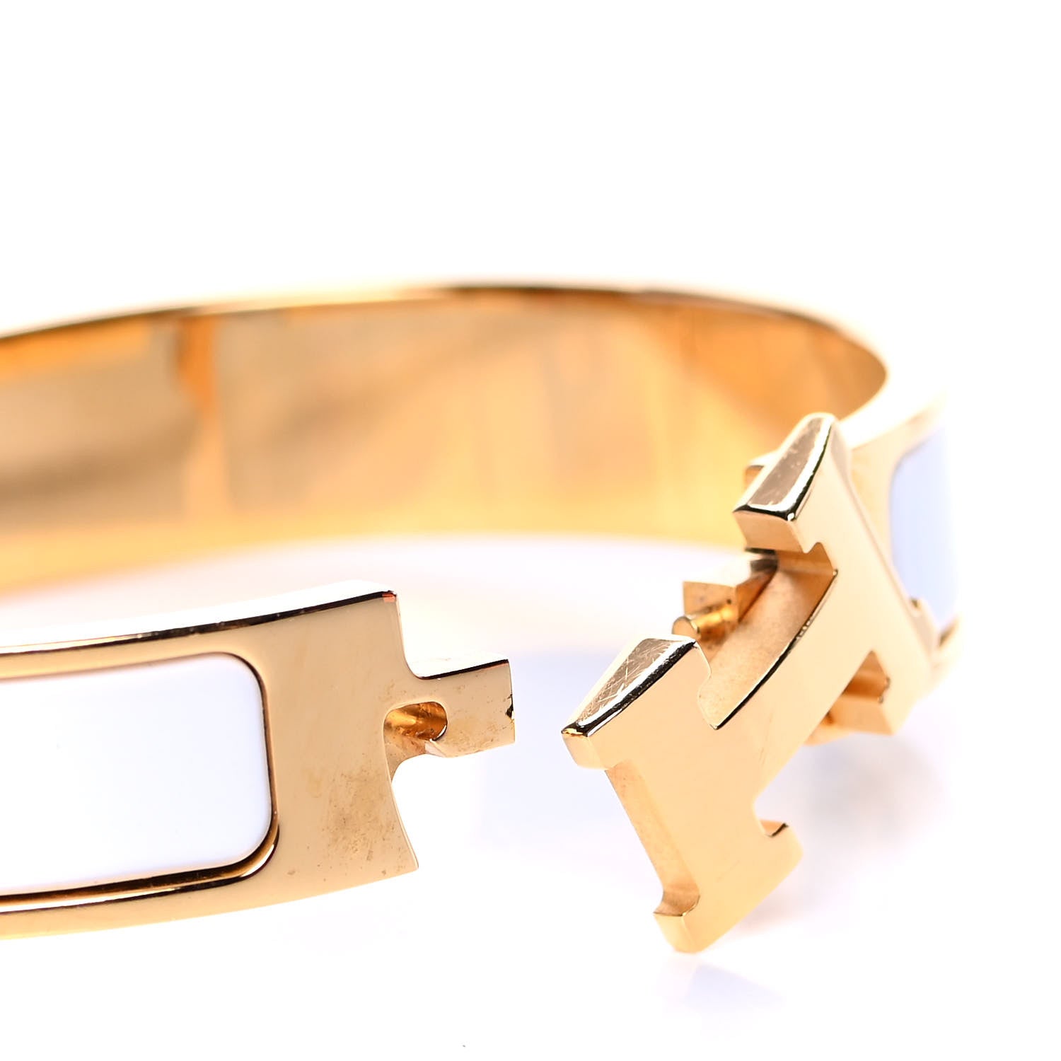Hermes Enamel Narrow Clic Clac H Bracelet GM White 4 of 6