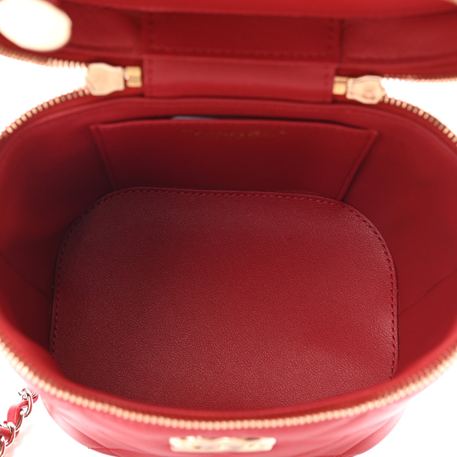 Chanel Lambskin Quilted Trendy Vanity Case Red 5 of 11