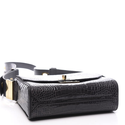 Givenchy Calfskin Crocodile Embossed Medium Eden Storm Grey 3 of 10