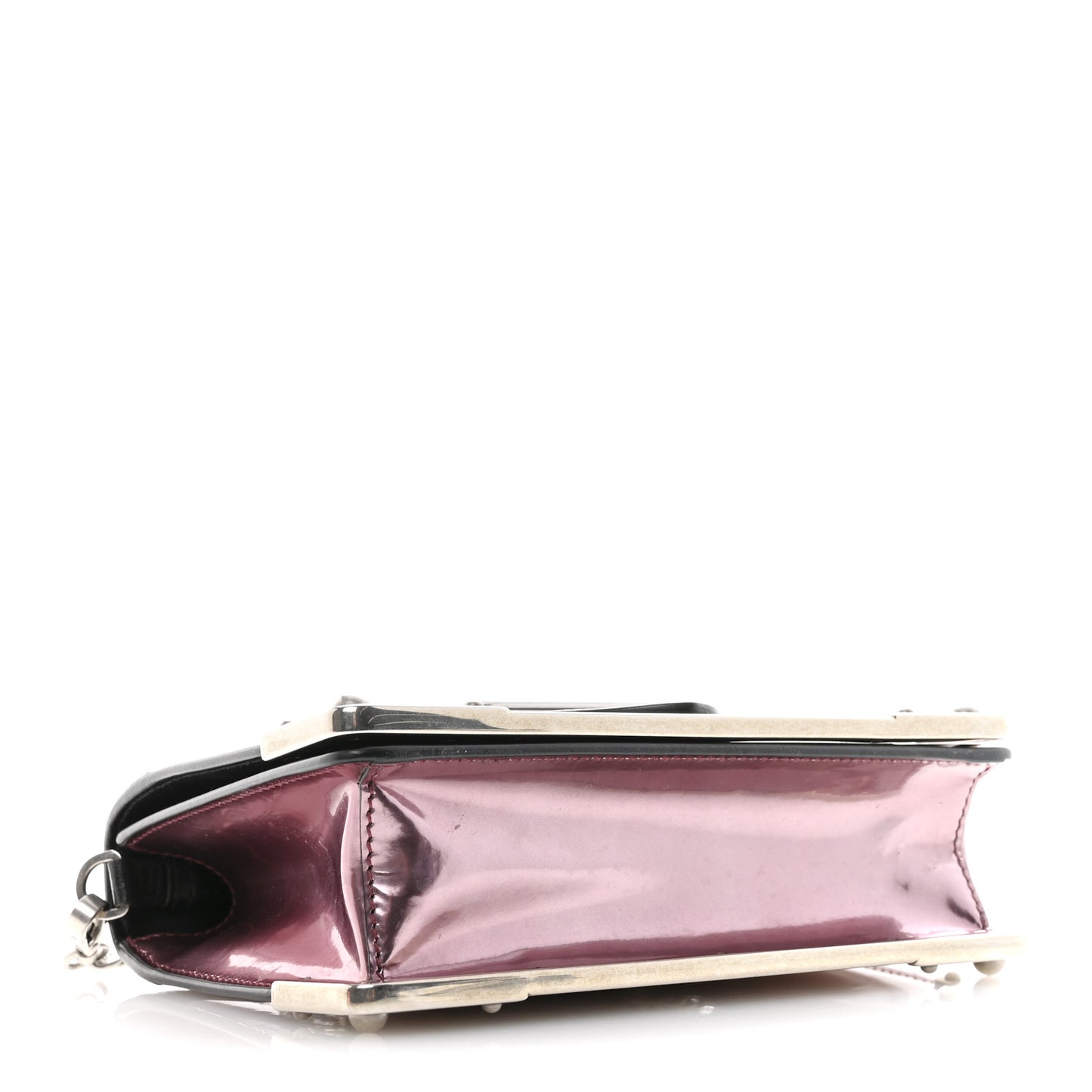 Metallic Vitello Saffiano Cahier Bag Ibisco Black