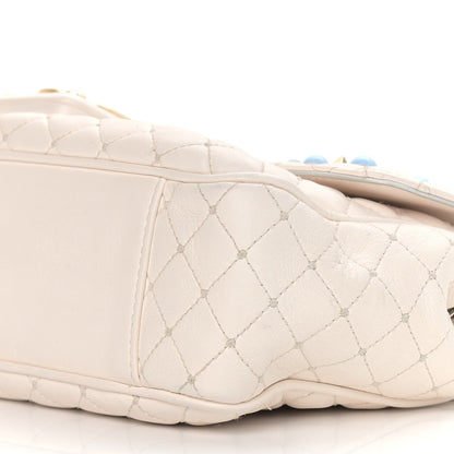 Dolce & Gabbana Lambskin Watersnake Embellished Lucia Shoulder Bag White 8 of 9
