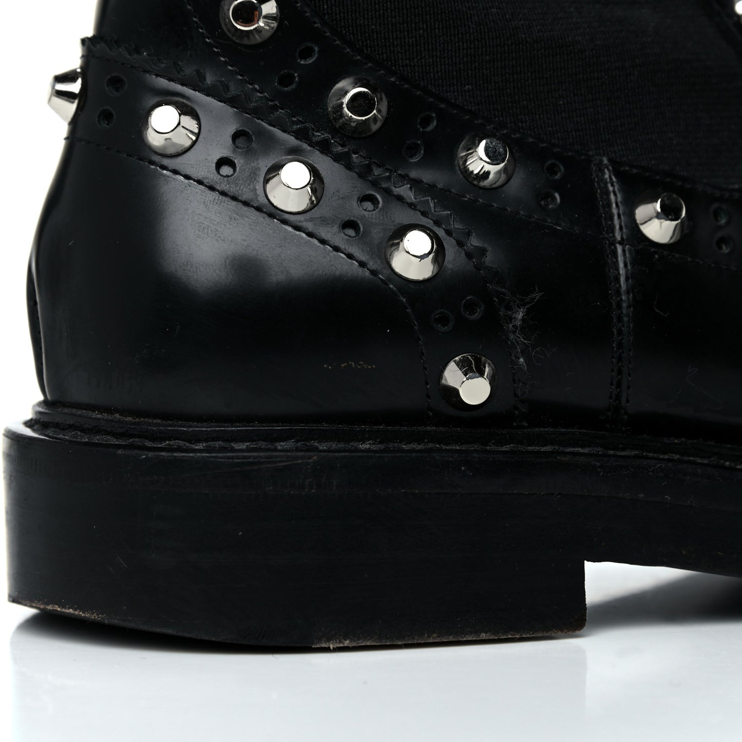 Calfskin Womens Studded Chelsea Boots 37 Black