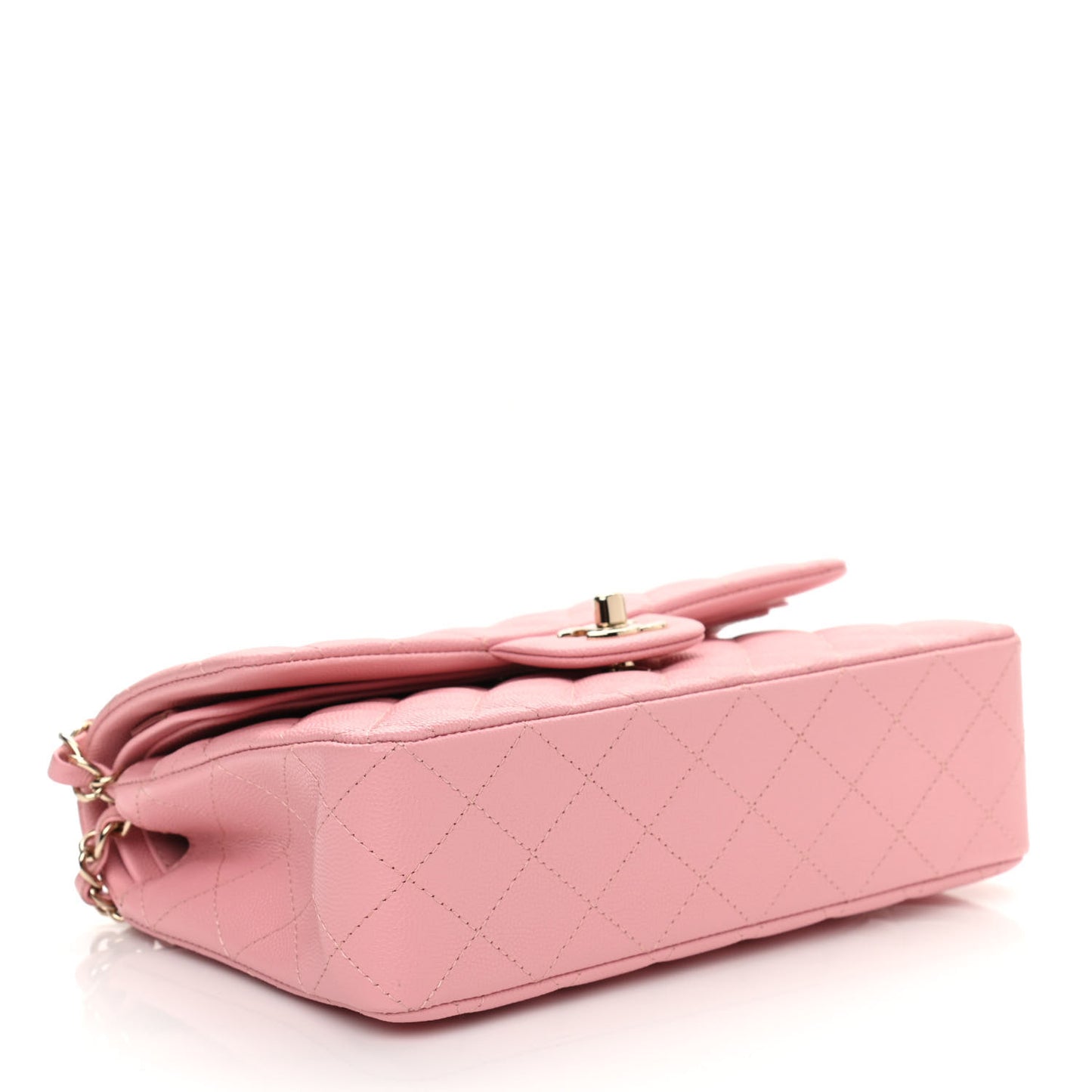 Caviar Quilted Small Double Flap Pink