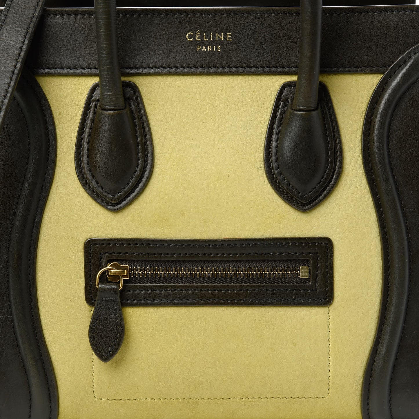 Nubuck Smooth Calfskin Nano Tri-Color Luggage Chartreuse