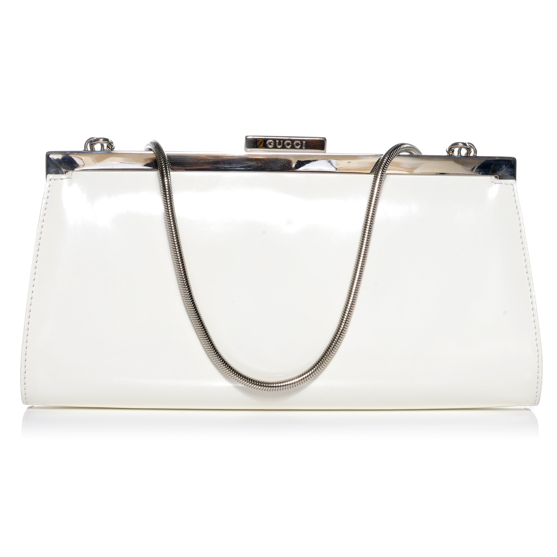Gucci Patent Small Clutch Bag White 1 of 7