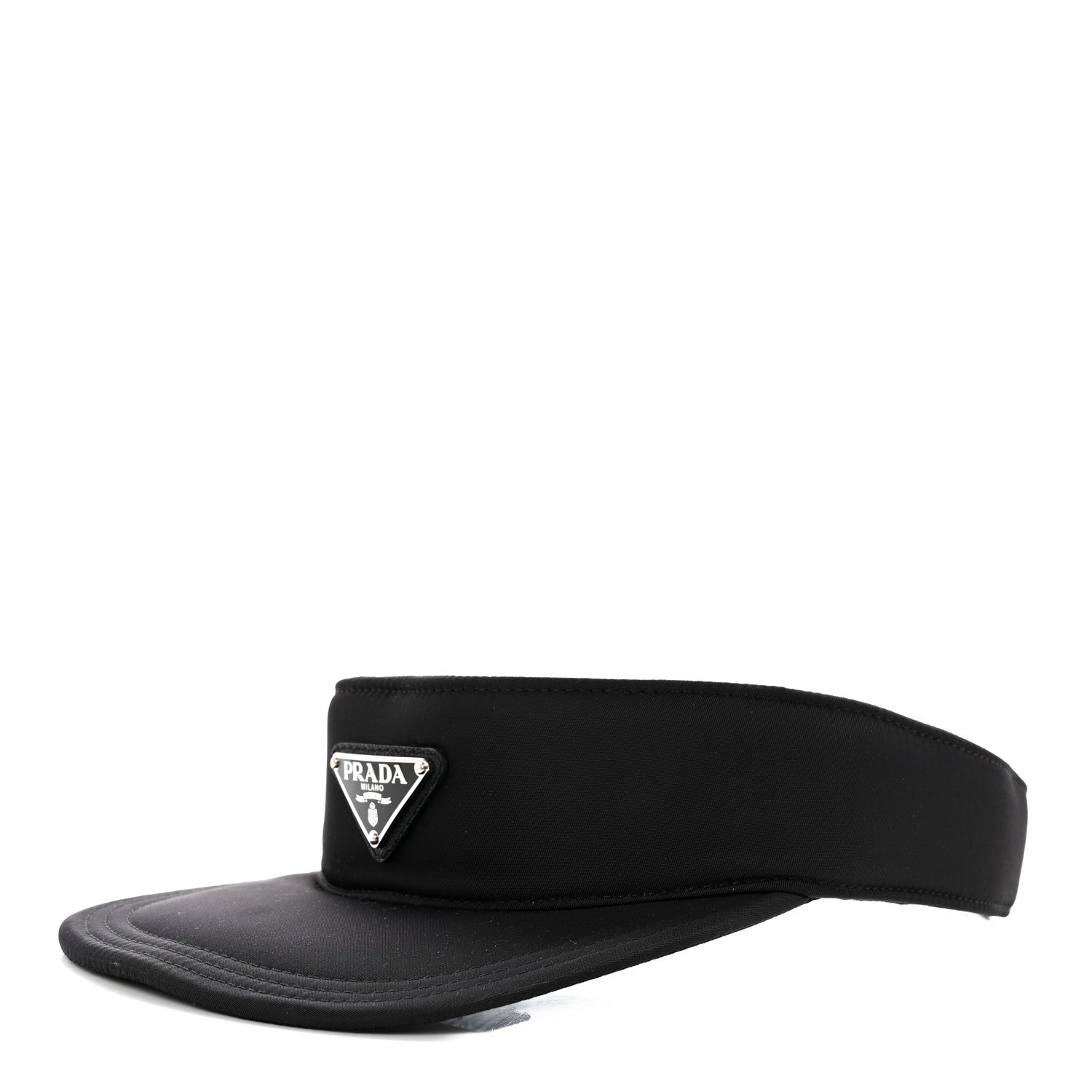 Prada Nylon Triango Metal Triangle Logo Womens Visor M Black 1 of 9