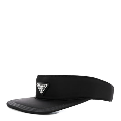 Prada Nylon Triango Metal Triangle Logo Womens Visor M Black 1 of 9