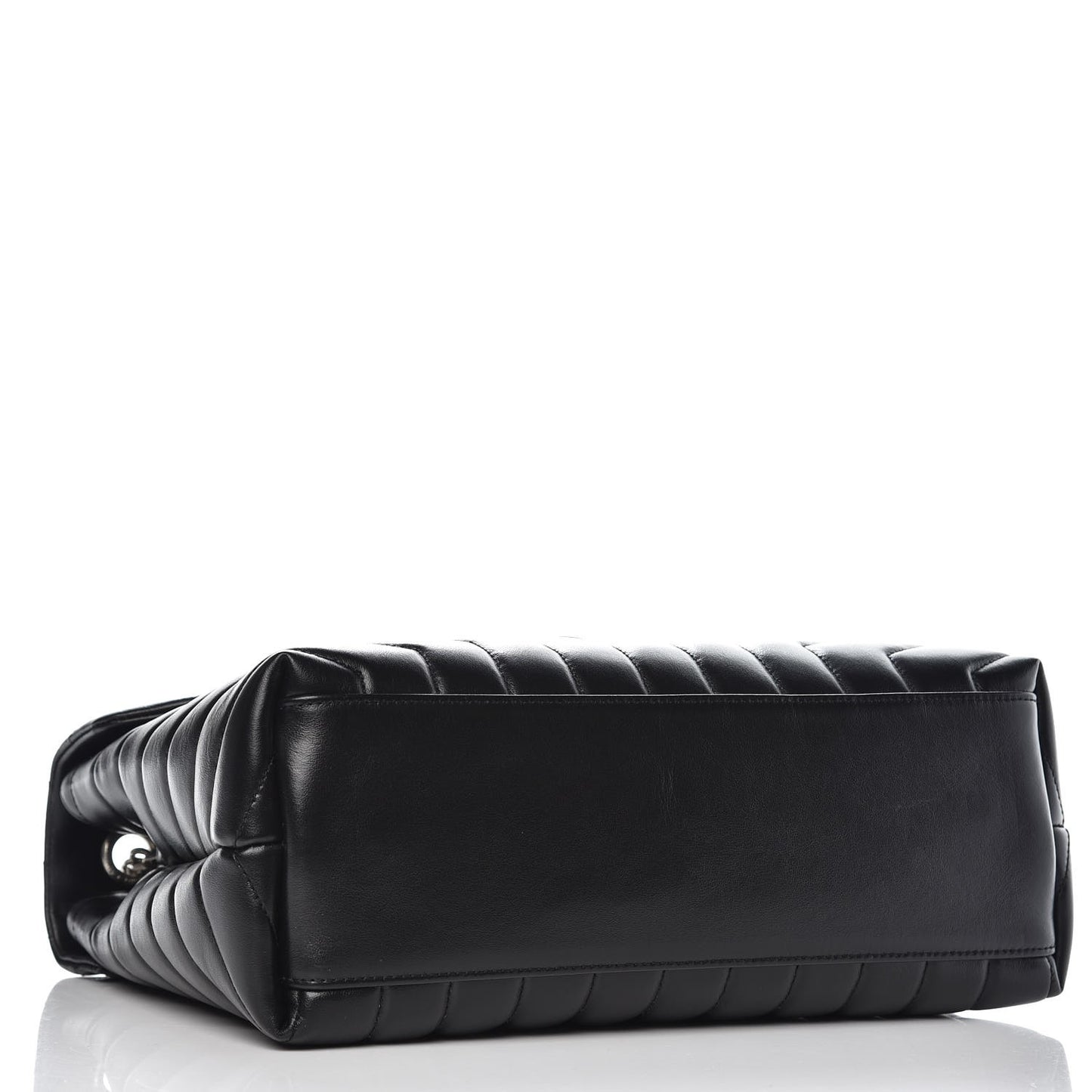 Calfskin Y Quilted Monogram Medium Loulou Chain Satchel Black