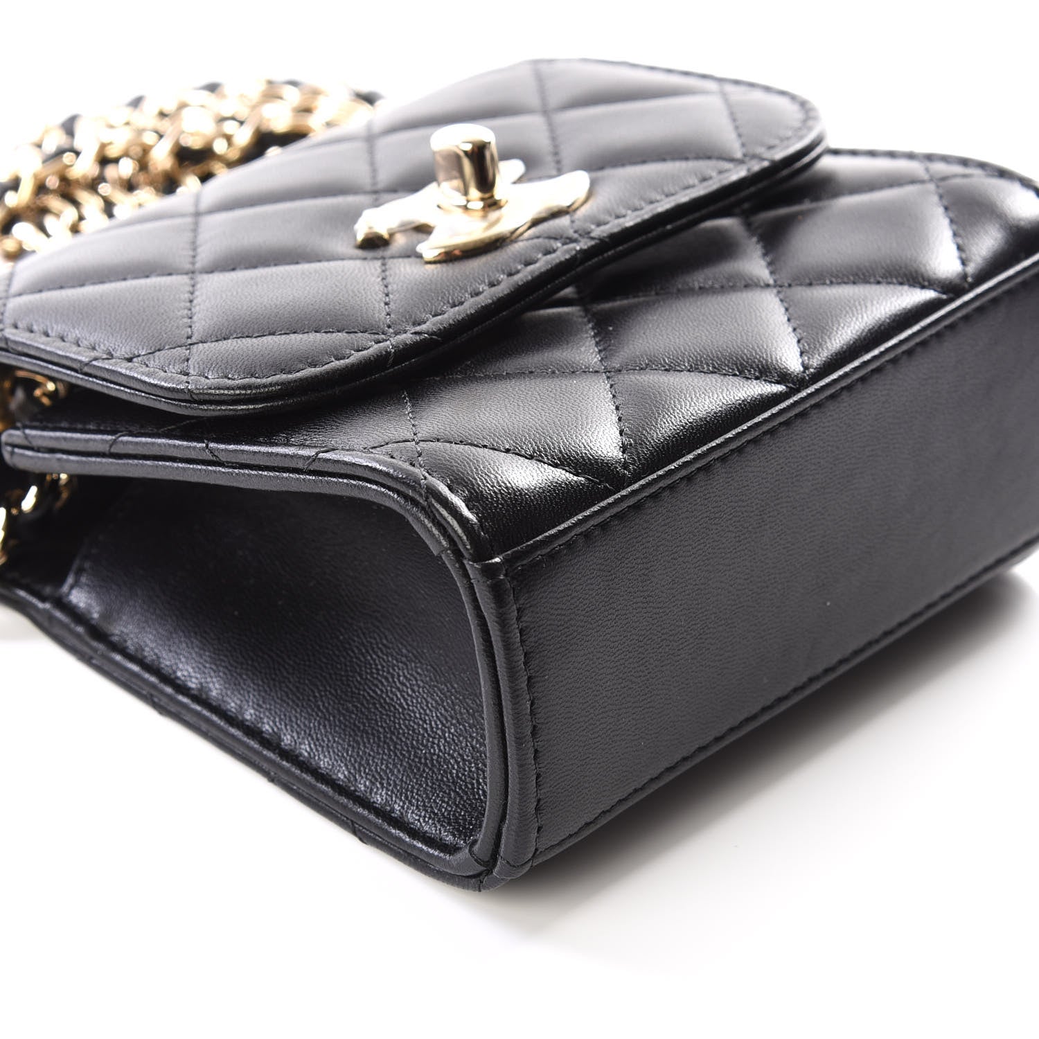 Chanel Lambskin Quilted Mini Trendy CC Chain Wallet Black 5 of 12