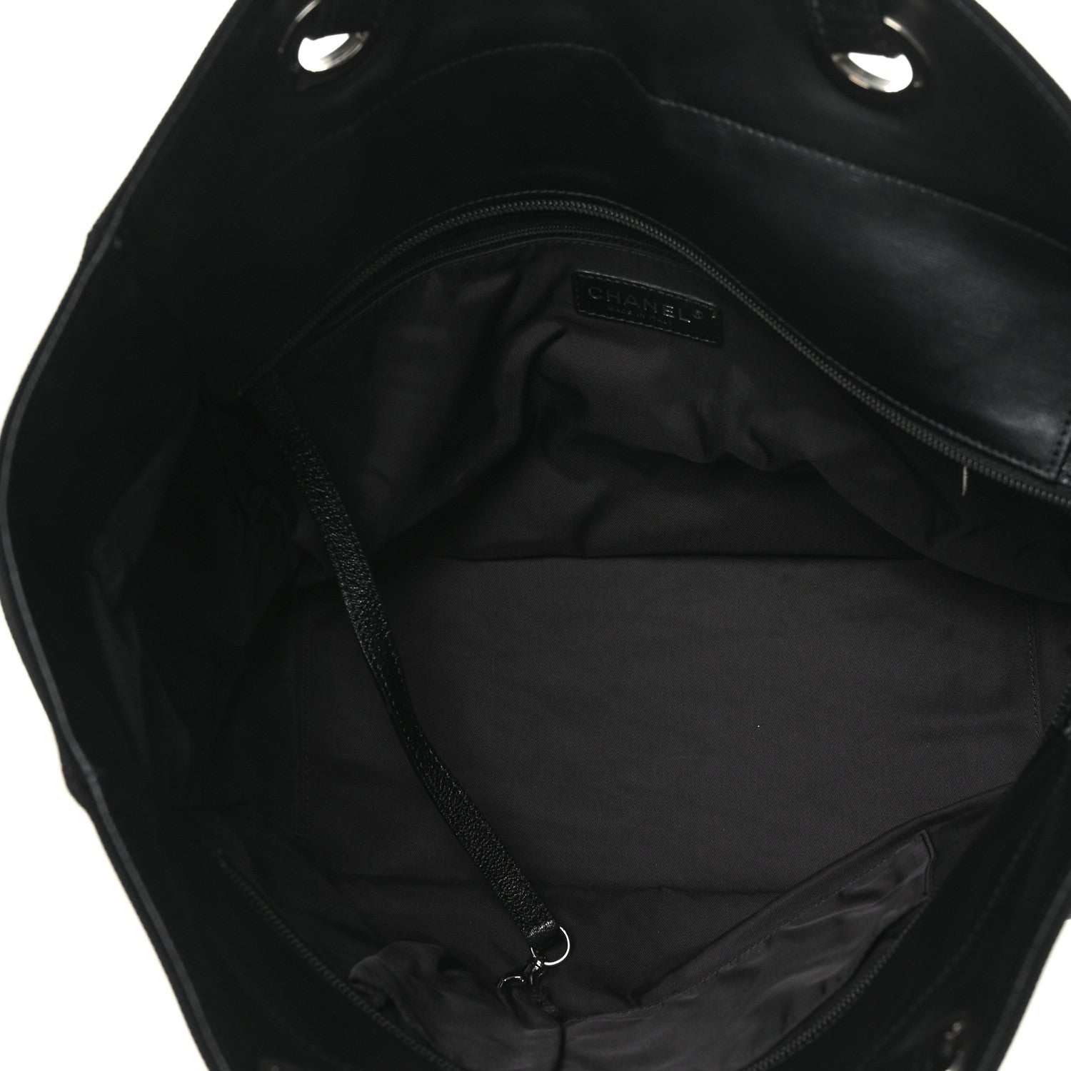 Chanel Coated Canvas Quilted Large Paris Biarritz Tote Black 5 of 9