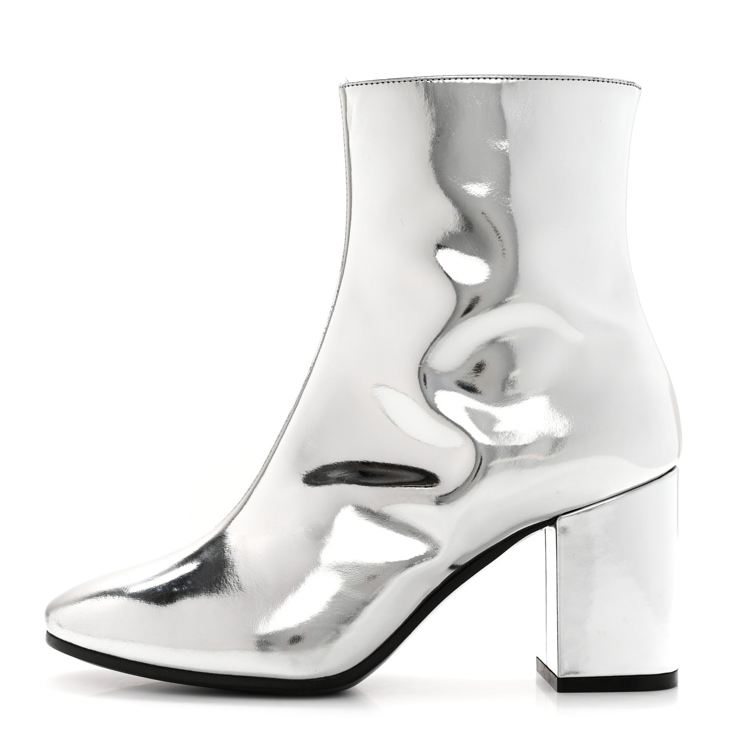 Miroir Calfskin Ankle Booties 36 Argent