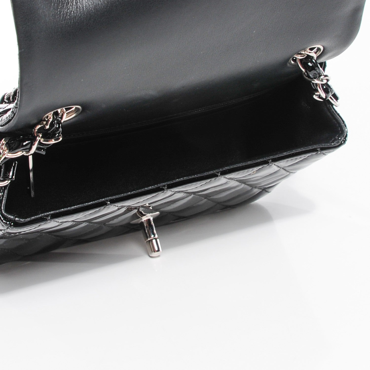 Chanel Patent Calfskin Quilted Mini Rectangular Flap Black 6 of 8