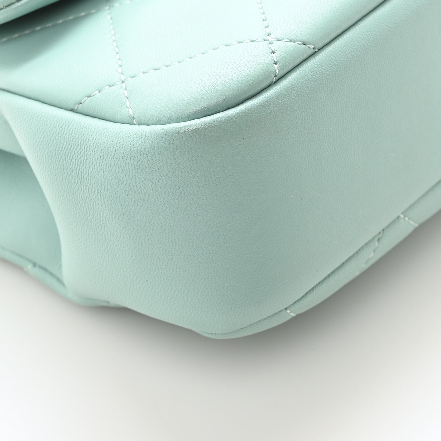 Lambskin Quilted Medium In The Loop Handle Flap Bag Light Blue