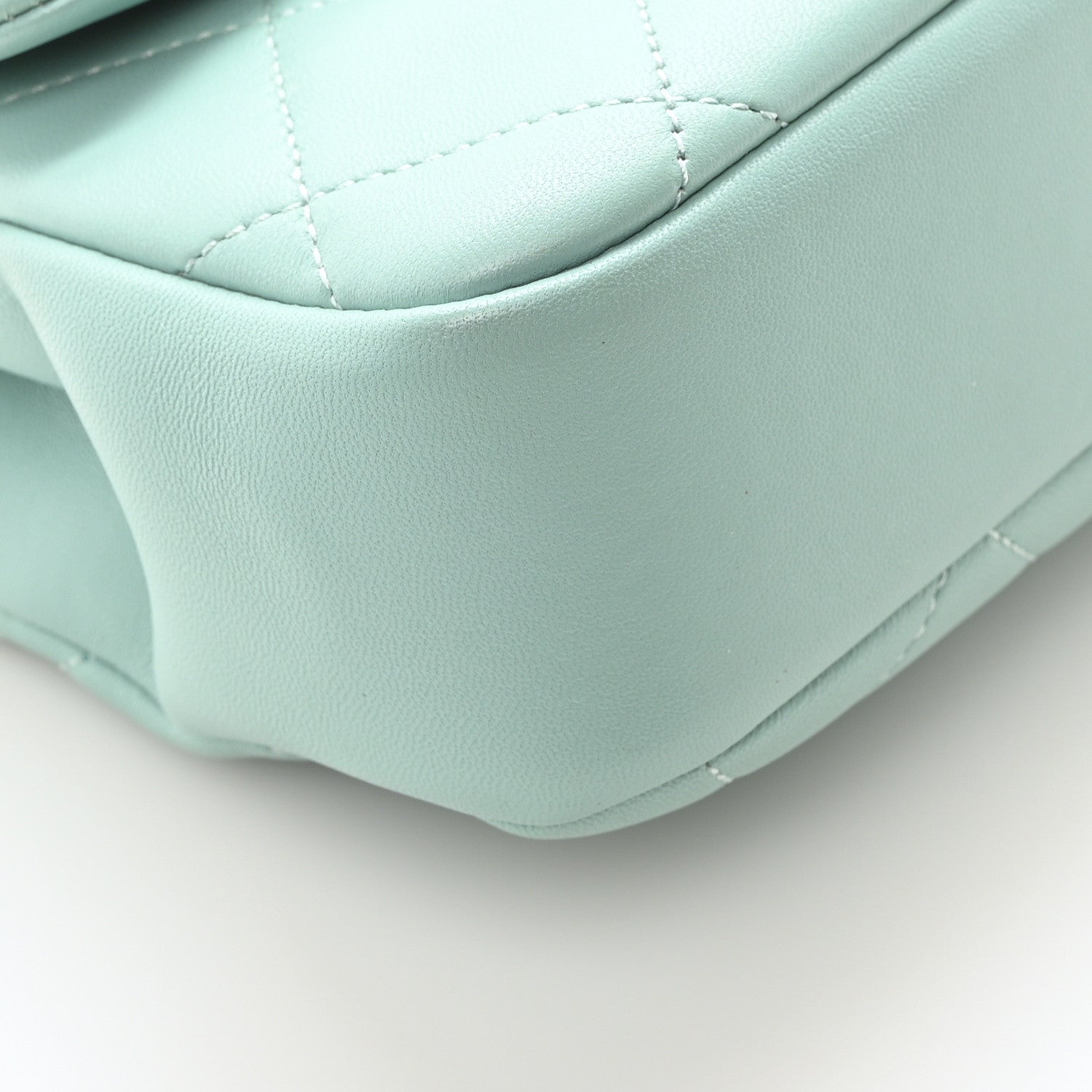 Chanel Lambskin Quilted Medium In The Loop Handle Flap Bag Light Blue 9 of 11