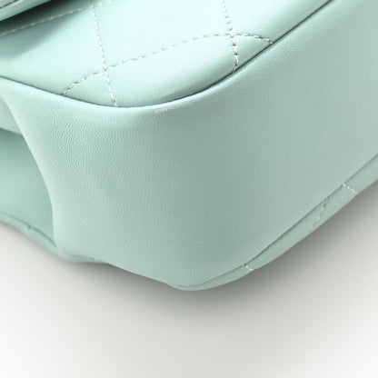 Chanel Lambskin Quilted Medium In The Loop Handle Flap Bag Light Blue 9 of 11