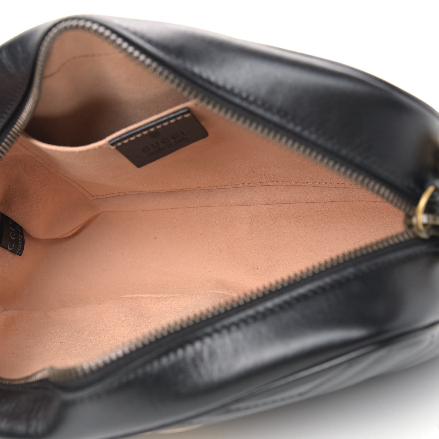 Calfskin Matelasse Small GG Marmont Chain Shoulder Bag Black