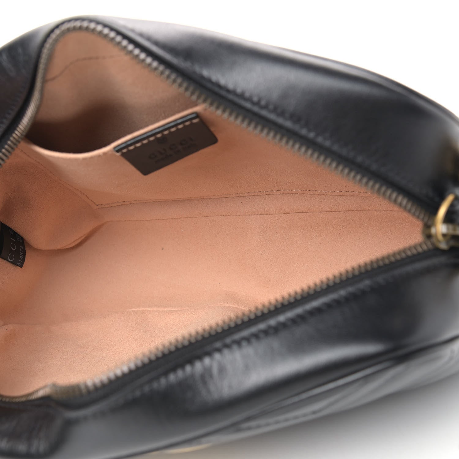 Gucci Calfskin Matelasse Small GG Marmont Chain Shoulder Bag Black 5 of 9