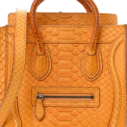 Celine Snakeskin Calfskin Nano Luggage Yellow 8 of 21