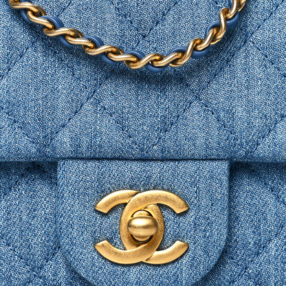 Chanel Denim Quilted Mini Pearl Crush Rectangular Flap Blue 8 of 11