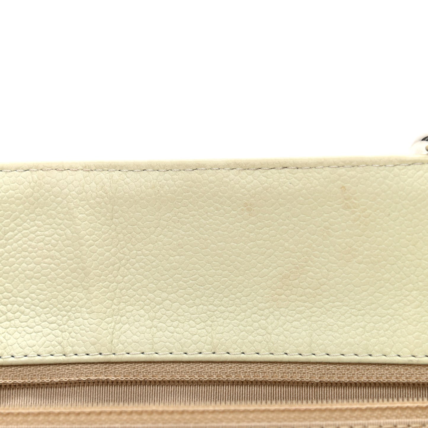 Caviar Quilted Grand Shopping Tote GST Ecru