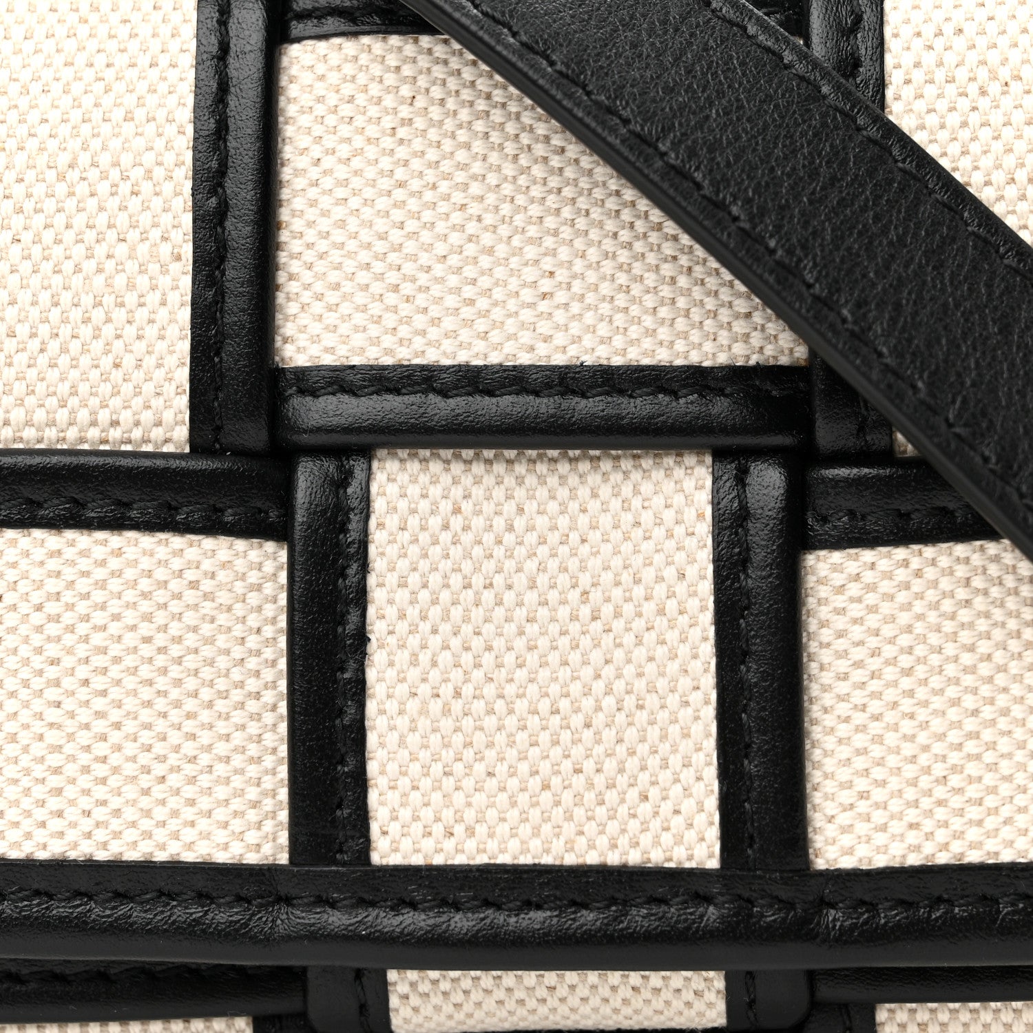 Bottega Veneta Canvas Intrecciato Mini Cassette Crossbody Bag Natural Black 7 of 9