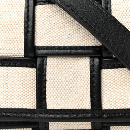 Bottega Veneta Canvas Intrecciato Mini Cassette Crossbody Bag Natural Black 7 of 9