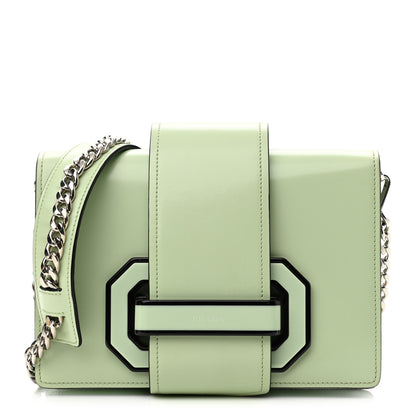 Prada Spazzolato Soft Calfskin Plex Ribbon Bag Acqua 1 of 10