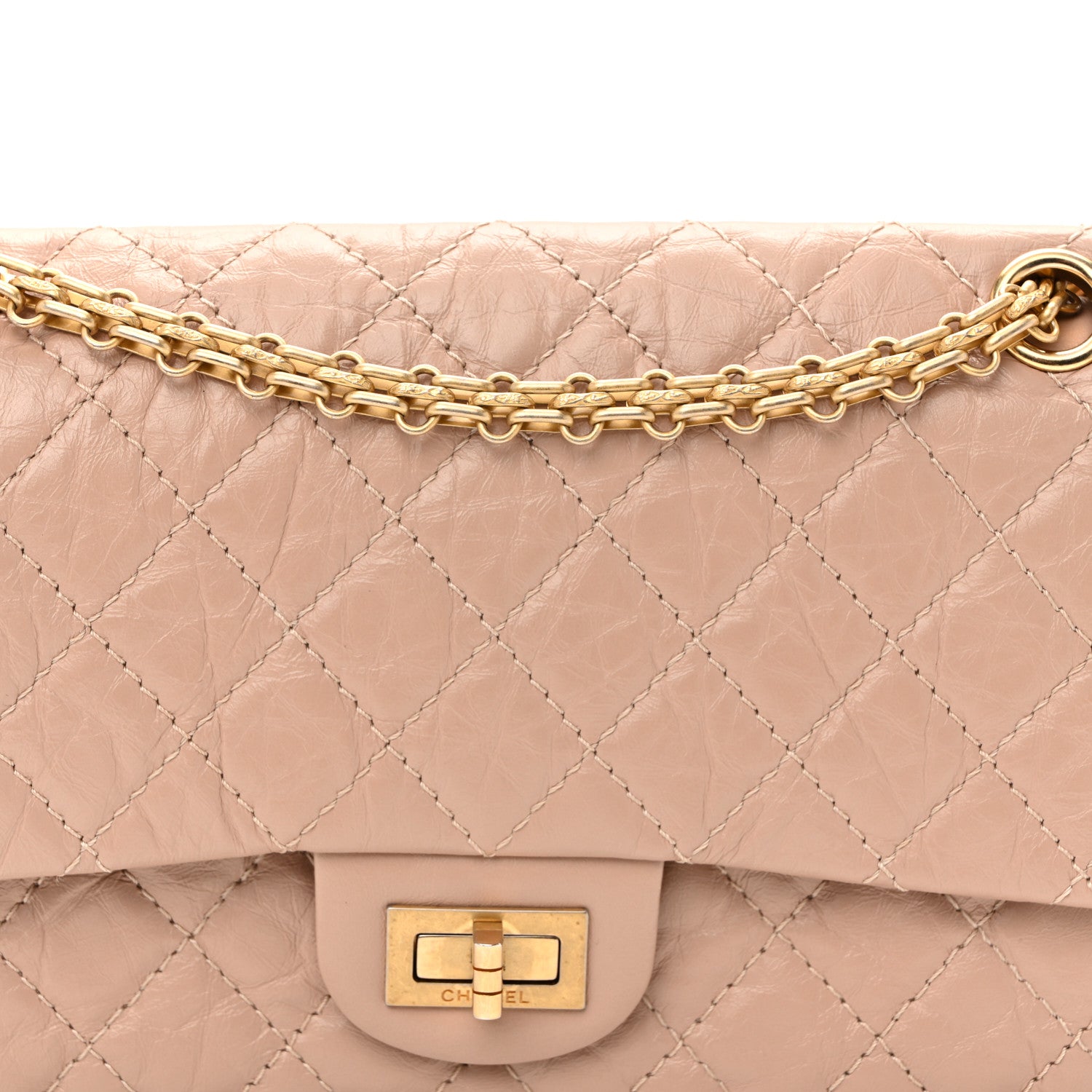 Chanel Aged Calfskin Quilted 2.55 Reissue 225 Flap Light Beige 8 of 10