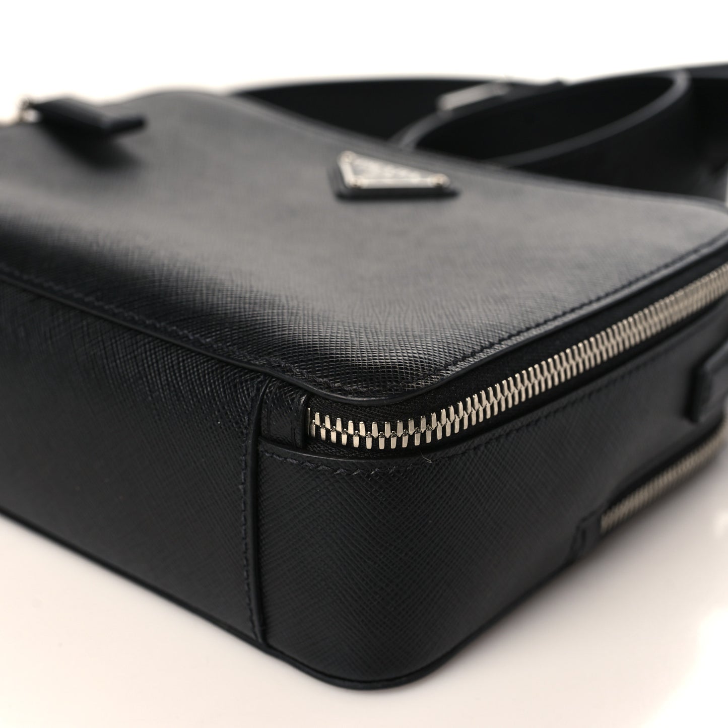 Saffiano Travel Medium Brique Crossbody Bag Black