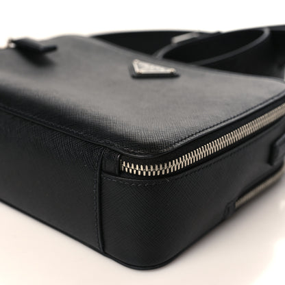 Prada Saffiano Travel Medium Brique Crossbody Bag Black 9 of 9