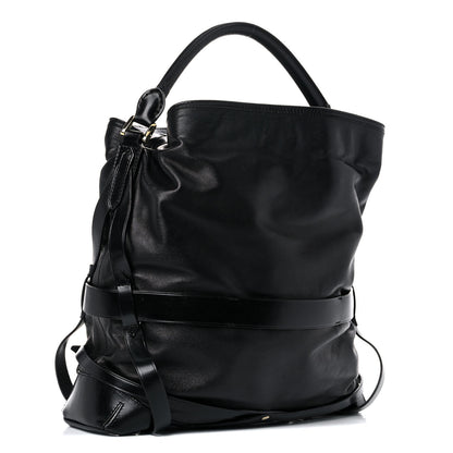 Burberry Soft Lambskin Bridle Calfskin Medium Gosford Hobo Black 3 of 26
