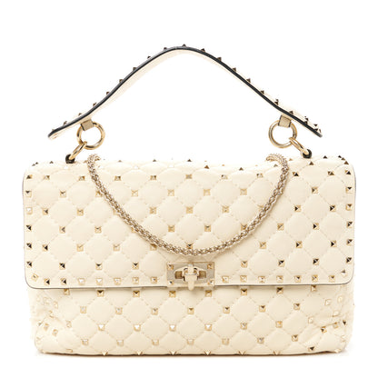 Valentino Garavani Nappa Large Rockstud Spike Shoulder Bag Light Ivory 1 of 12
