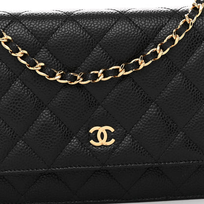 Chanel Caviar Quilted Wallet on Chain WOC Black 9 of 13