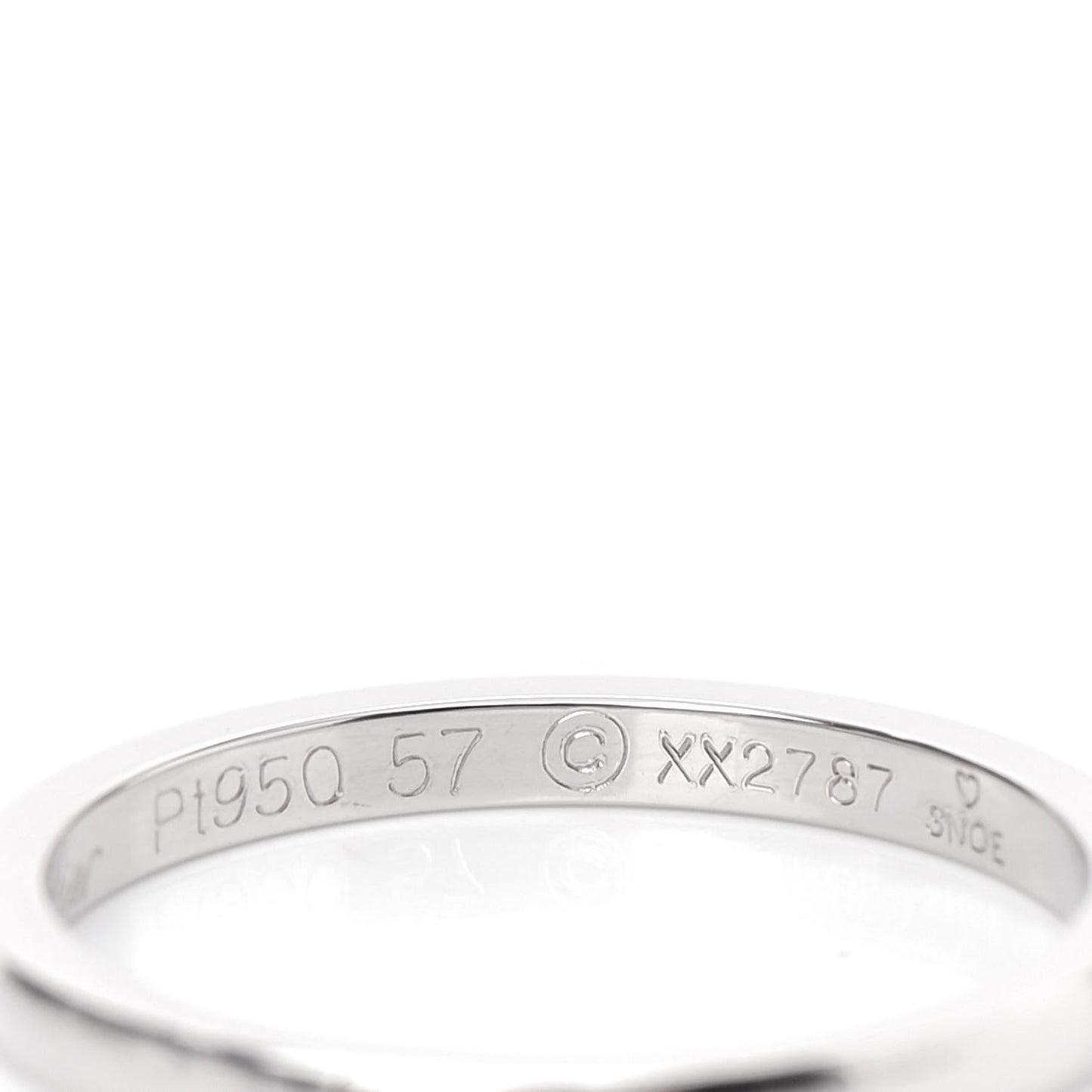Platinum 2mm Ballerine Wedding Band Ring 57 8