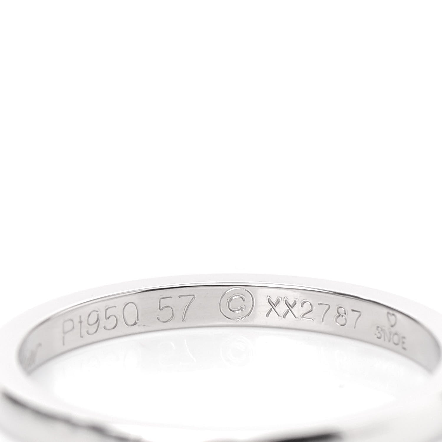Cartier Platinum 2mm Ballerine Wedding Band Ring 57 8 5 of 5