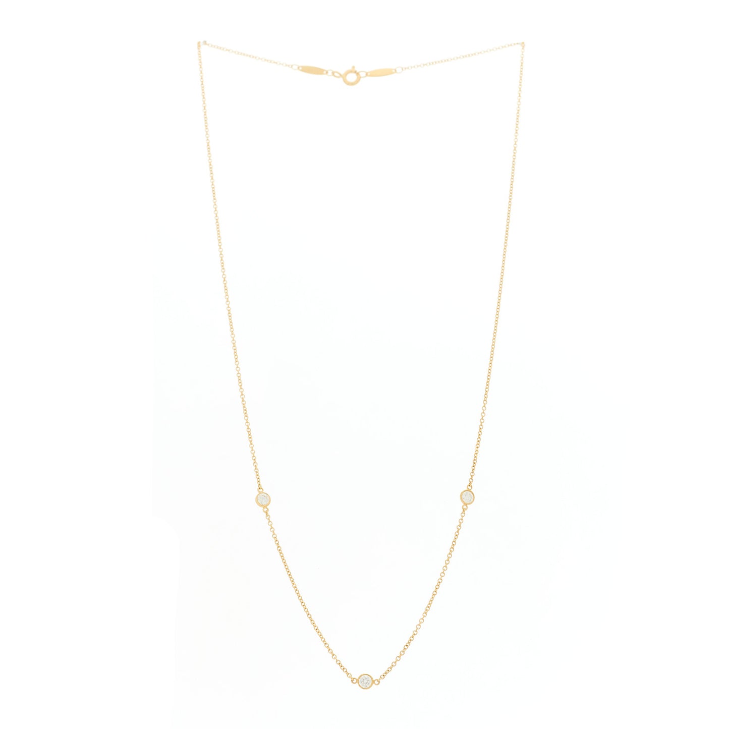 18K Yellow Gold Elsa Peretti Diamonds by the Yard 3 Station Necklace