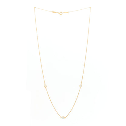 Tiffany 18K Yellow Gold Elsa Peretti Diamonds by the Yard 3 Station Necklace 3 of 6