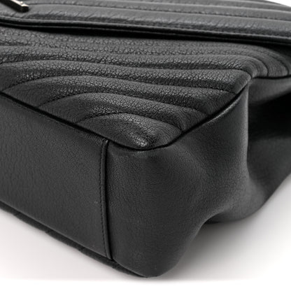 Saint Laurent Sheepskin Matelasse Chevron Monogram Large College Satchel Black 9 of 15