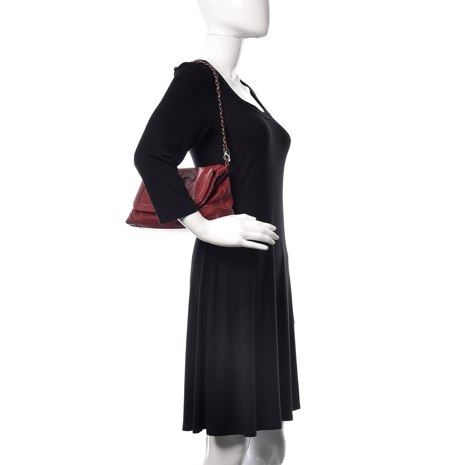 Chanel Lambskin CC Chain Shoulder Bag Red 2 of 15