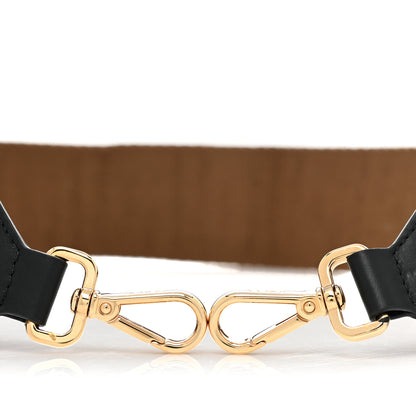 Fendi Ribbon Vitello Seta FF 1974 Adjustable Strap You Fango Marrone Black 5 of 5