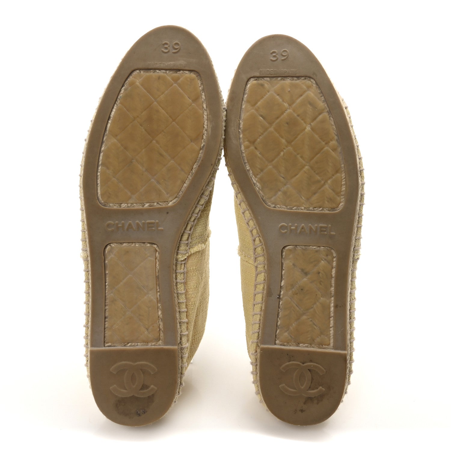 Chanel Tweed CC Espadrilles 39 Yellow 6 of 8