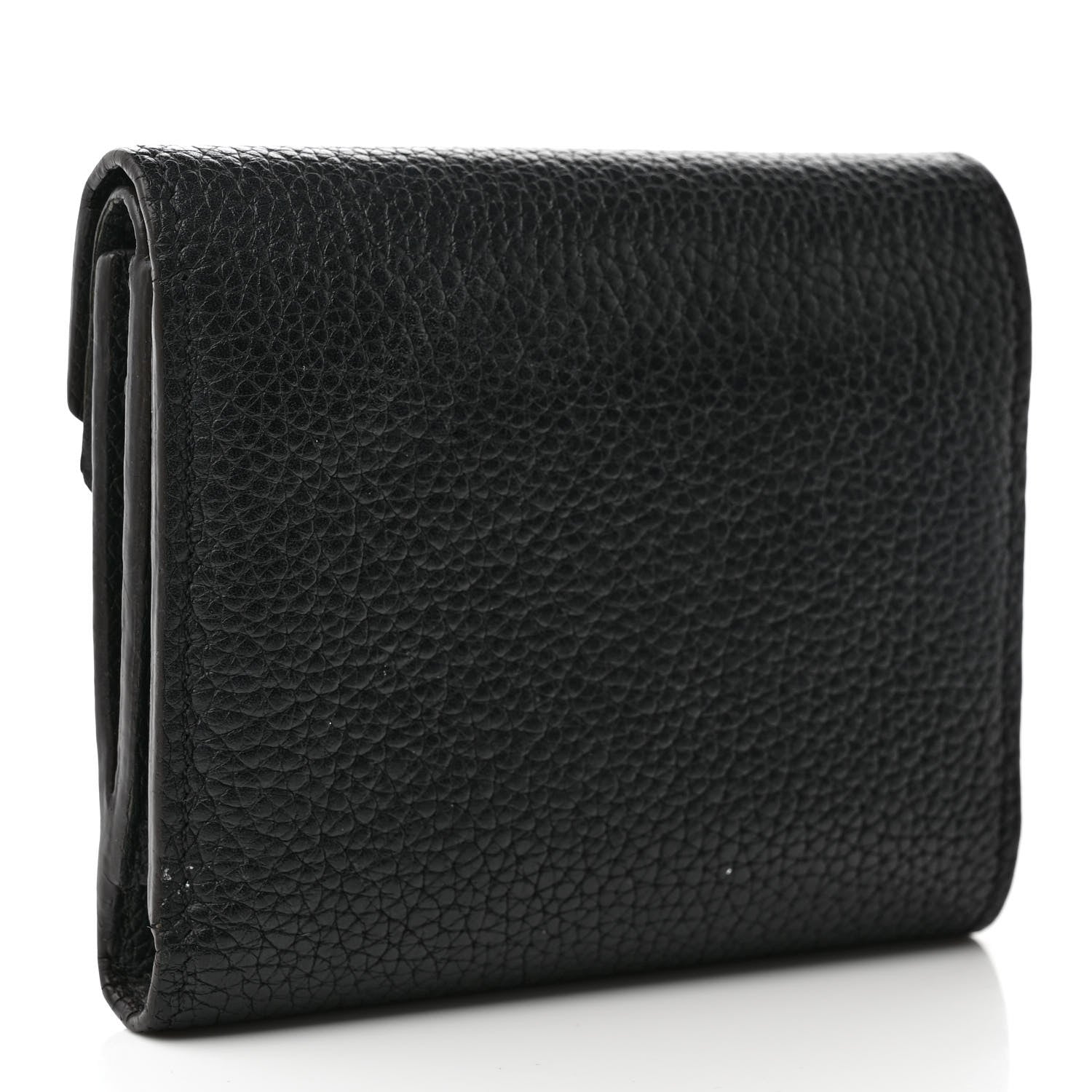 Louis Vuitton Grained Calfskin Monogram Double V Compact Wallet Black 3 of 11