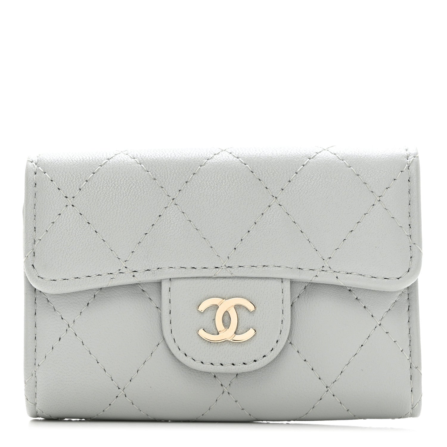 Chanel Lambskin Quilted Classic 4 Key Holder Wallet Grey 1 of 8