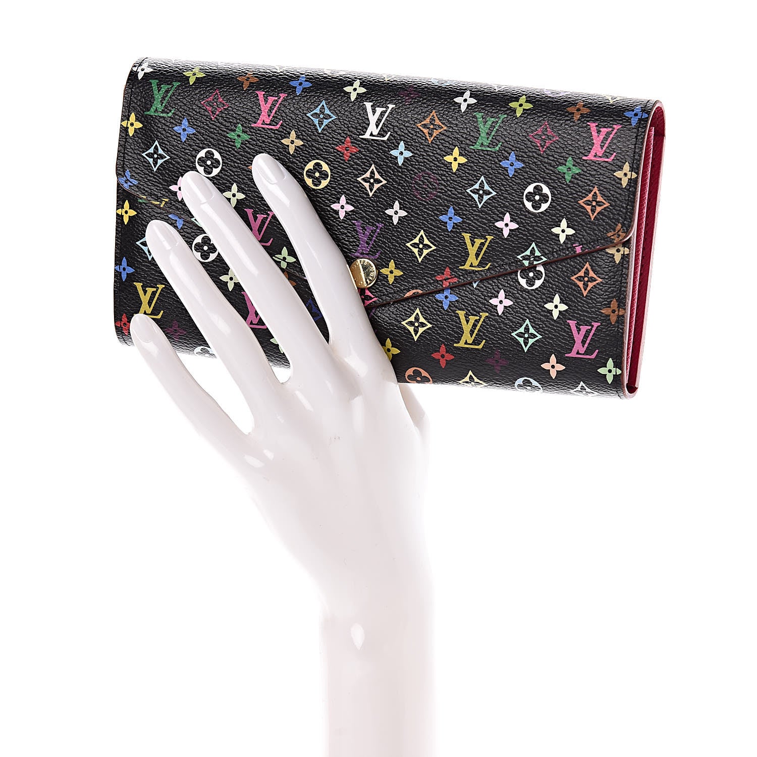 Louis Vuitton Monogram Multicolor Sarah Wallet NM Black Grenade 2 of 7