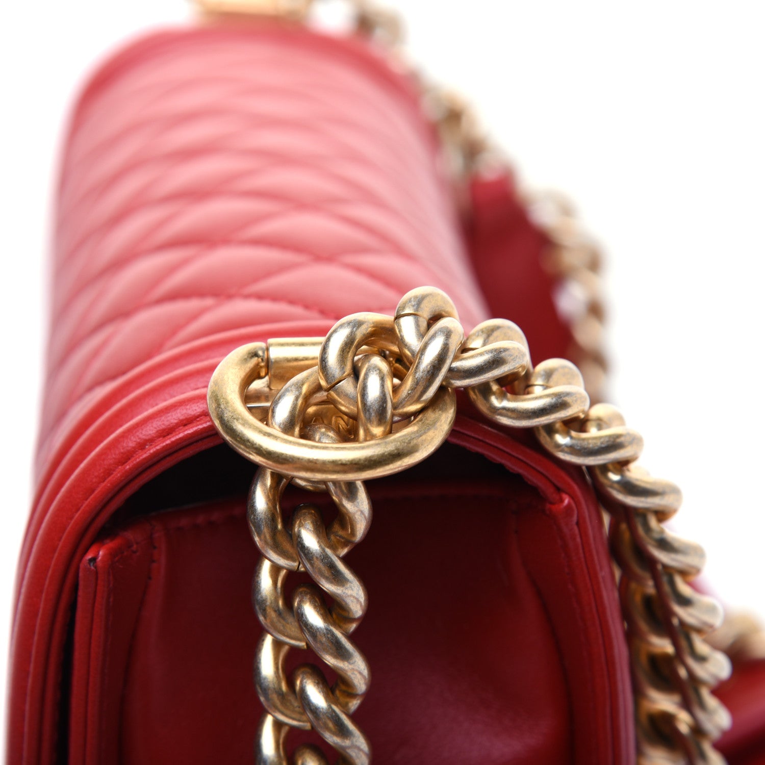 Chanel Lambskin Quilted Medium Boy Flap Red 15 of 17