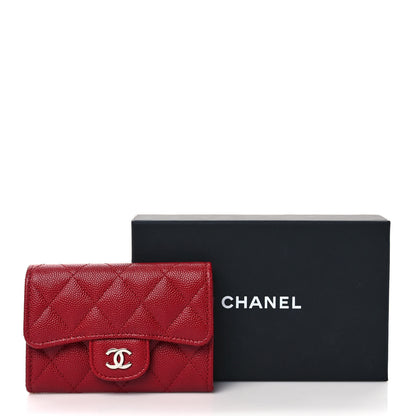 Chanel Caviar Quilted Flap Card Holder Wallet Dark Red 8 of 8
