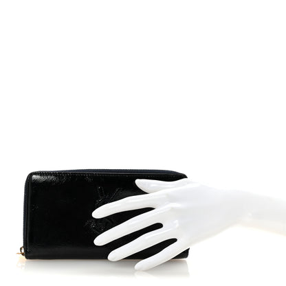 Saint Laurent Textured Patent Monogram Belle De Jour Zip Around Wallet Black 2 of 6